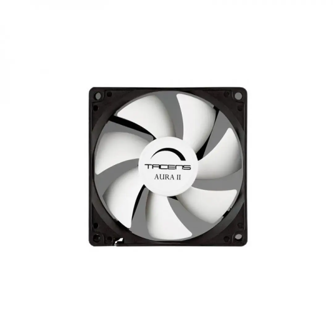 Tacens Aura II Ventilador Ultrasilencioso - Rodamiento Fluxus II - Aspas Aerodinamicas - Tornillos Antivibracion - 12 dB(A) Ruido - Color Negro 1