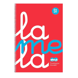 Lamela Cuaderno Espiral con 80 Hojas de 90g/m2 con Margen - Formato Folio - Pauta Cuadrovia de 5mm - Cubierta de Polipropileno - Papel Offset Blanco E