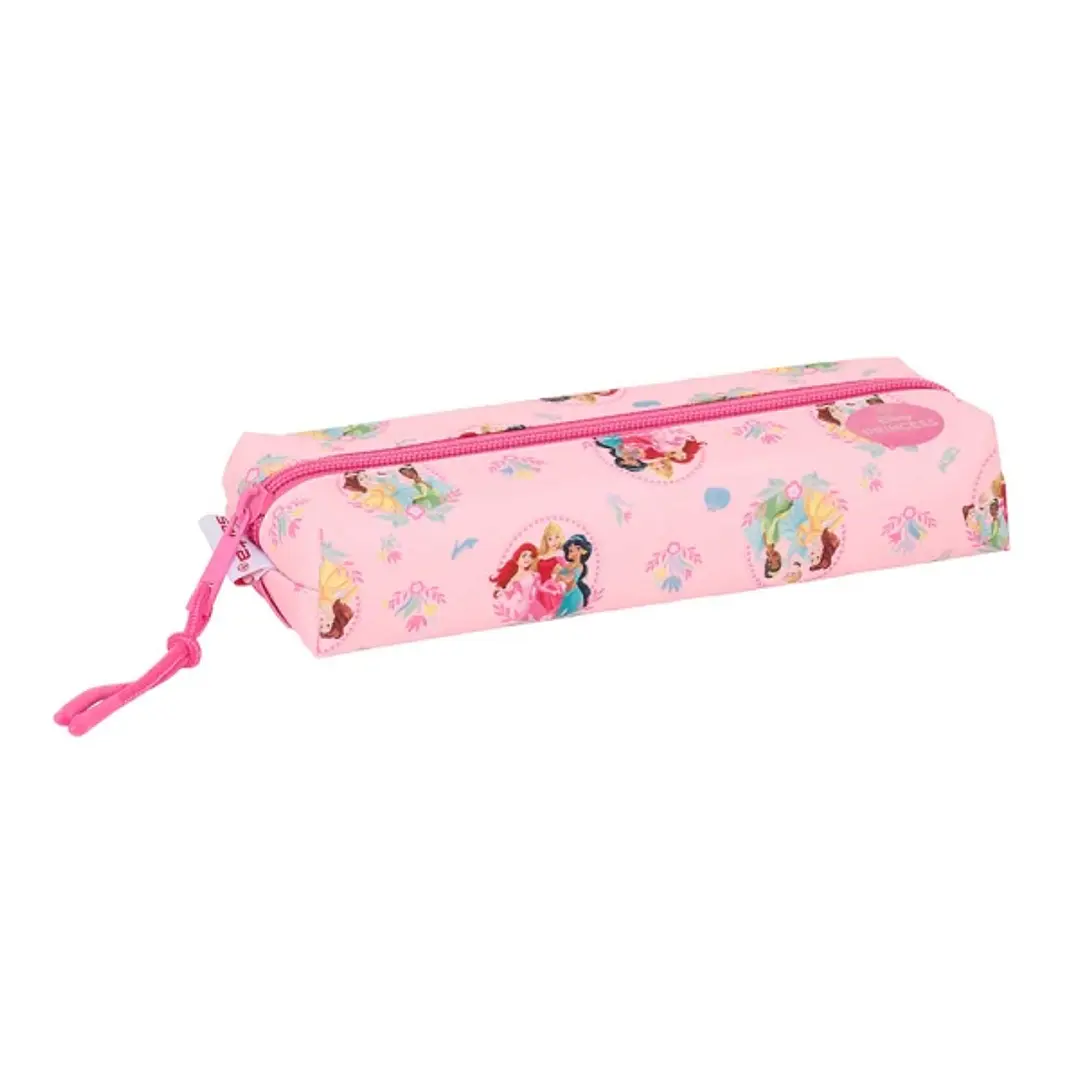 Safta Princesas Disney Portatodo - Cremallera - Goma Elastica - 0.53L - 220x70x40mm - Color Rosa 1