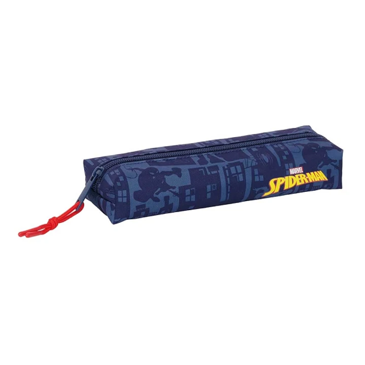 Safta Spider-Man Portatodo - Cremallera - Goma Elastica - 0.53L - 220x70x40mm - Color Azul Marino 1