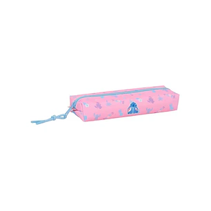 Safta Stitch Bright Portatodo - Cremallera - Goma Elastica - 0.53L - Acabado Brillante - 220x70x40mm - Color Rosa