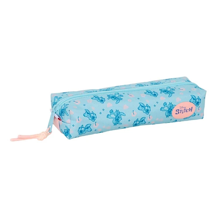 Safta Stitch Ohana Portatodo - Cremallera - Goma Elastica - 0.53L - 220x70x40mm - Color Azul Claro 1