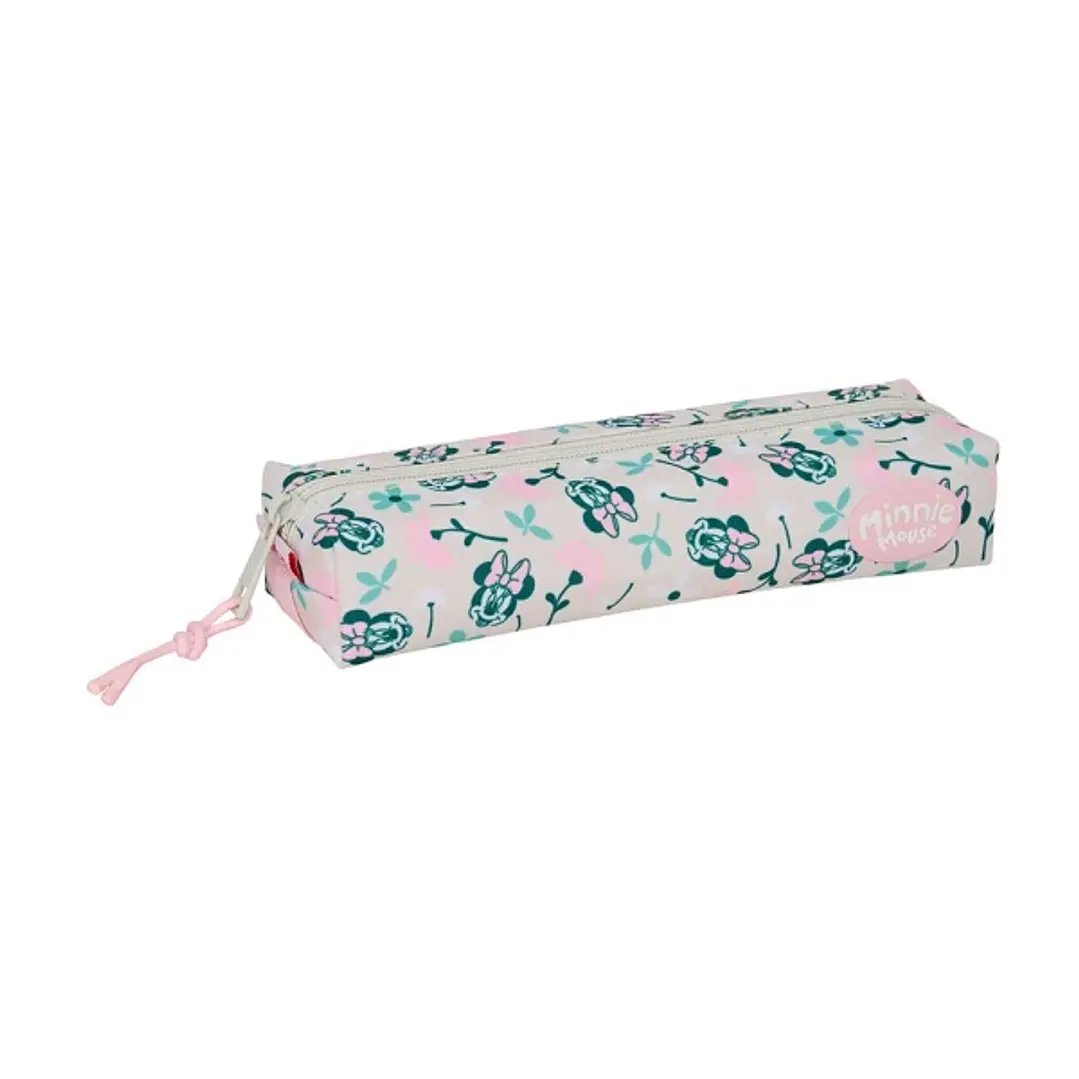 Safta Minnie Mouse Minty Portatodo - Cremallera - Goma Elastica - 0.53L - 220x70x40mm - Color Rosa Pastel 1