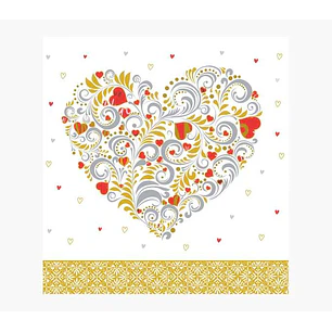Pictura Tarjeta Arabesque - 16x16cm - Tematica Corazon - Tarjeta Triptica sin Envoltorio - Incluido Sobre Blanco - Papel con Certificacion FSC
