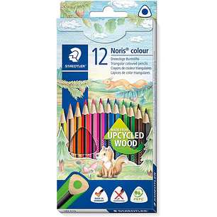 Staedtler Noris Colour 187 Pack de 12 Lapices Triangulares de Colores - Resistencia a la Rotura - Colores Surtidos