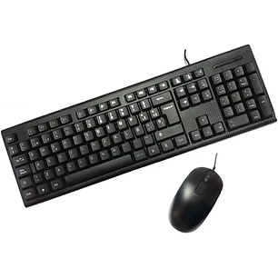 Coolbox PcCase KTR-001 Pack USB Teclado 105 Teclas + Raton 3 Botones - Uso Ambidiestro - Color Negro