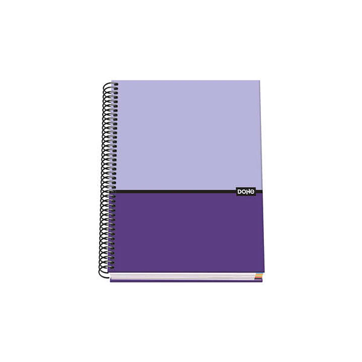 Dohe Cuaderno Espiral Tapa Dura A5 - 162x210mm - Cubierta Carton Forrado - Interior 100 Hojas 90g Microperforadas - Cuadricula 5mm 1
