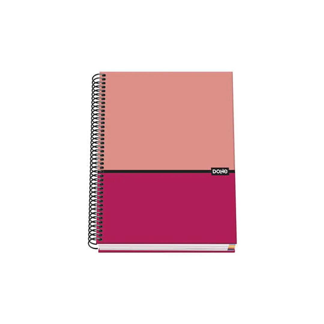 Dohe Cuaderno Espiral Tapa Dura A5 - 162x210mm - Cubierta Carton Forrado - Espiral Metalico Negro - 100 Hojas Offset 90g Microperforadas - Cuadricula  1