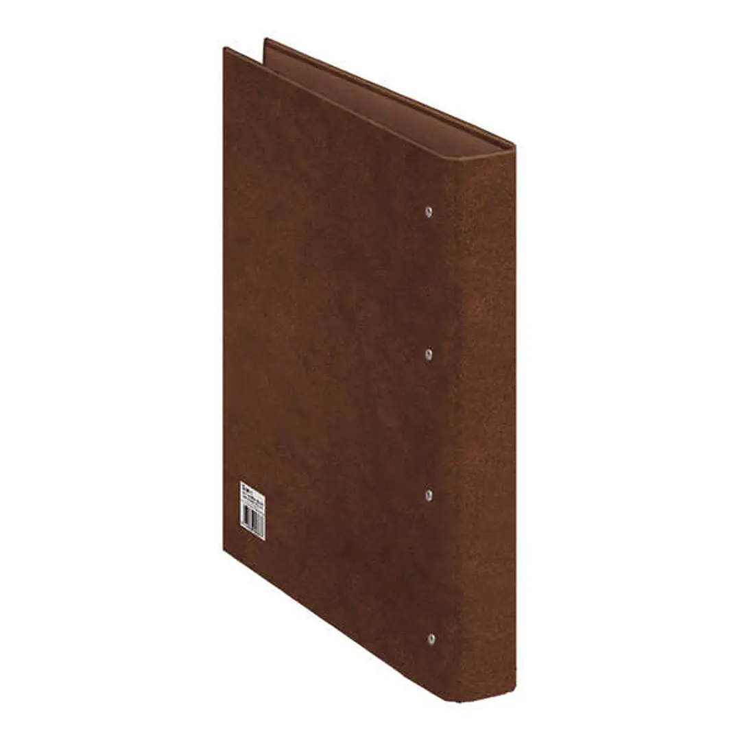 Dohe Carpeta de 4 Anillas Mixtas 25mm Folio Natural - Carton Forrado - Papel Impreso y Plastificado - Color Cuero 1