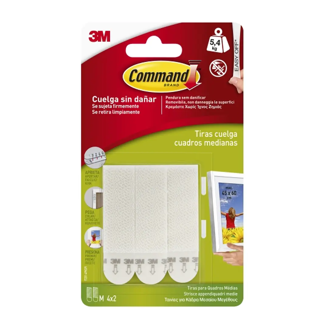 Command Tiras Adhesivas para Colgar Cuadros - Color Blanco 1