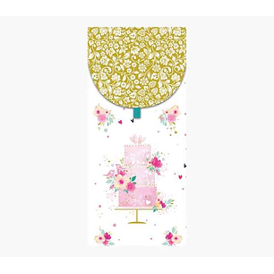 Pictura Tarjeta Money Cards - 9.6x21.3cm - Formato Vertical para Regalos Elegantes - Tematica de Tarta - Embolsada Individualmente - Incluye Sobre Bla
