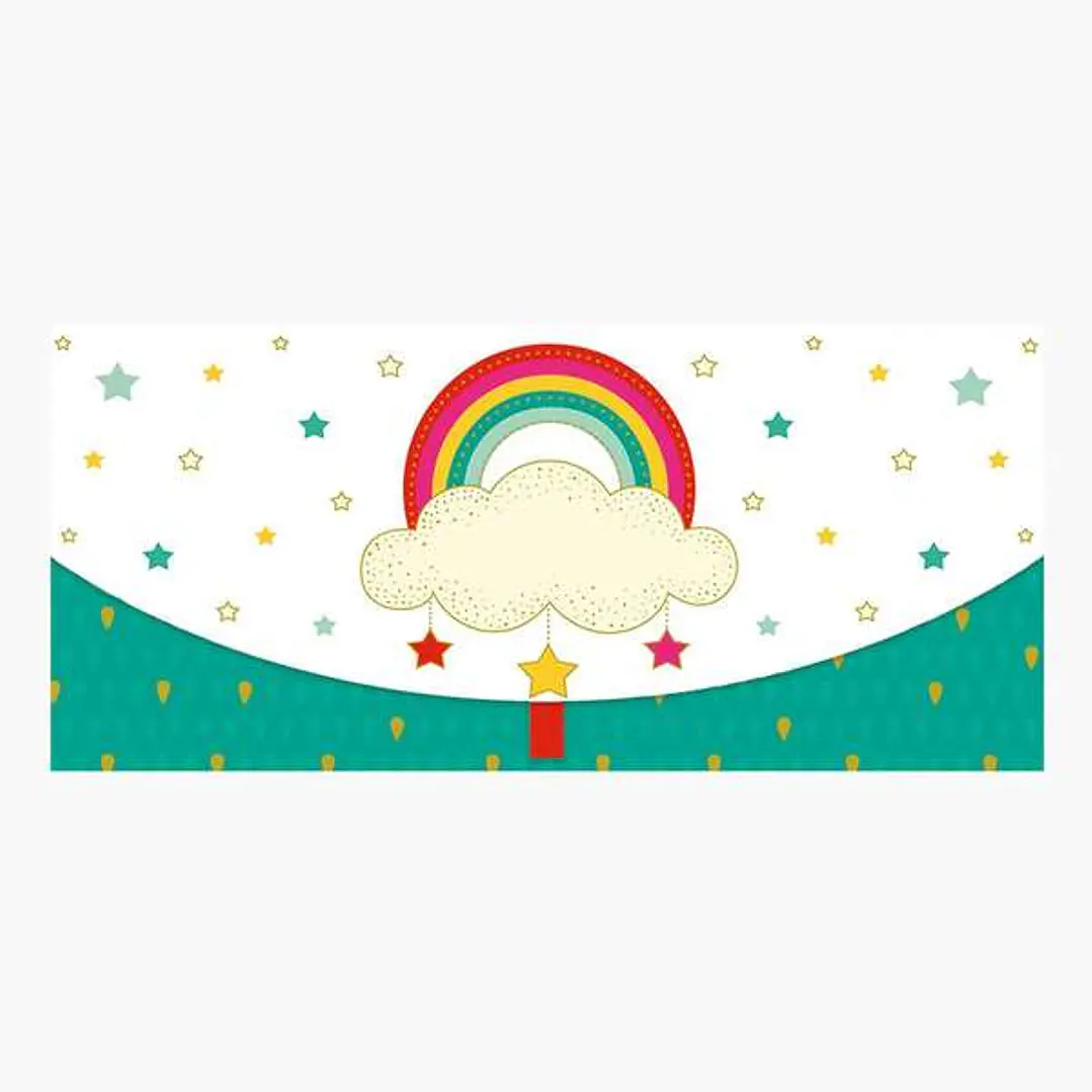 Pictura Tarjeta Money Cards - Tarjeta de Regalo Tipo Sobre Horizontal - Tematica Arcoiris - 21.3x9.6cm - Embolsada Individualmente en Celofan - Inclui 1