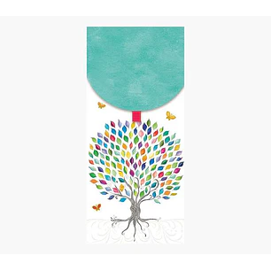 Pictura Tarjeta Money Cards - Tarjeta de Regalo Vertical - 9.6x21.3cm - Tematica Arbol - Embolsada Individualmente - Incluye Sobre Blanco - Papel con 