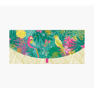 Pictura Tarjeta Money Cards - Tarjeta de Regalo Tipo Sobre Horizontal - Tematica Loros - 21.3x9.6cm - Embolsada Individualmente en Celofan - Incluido 