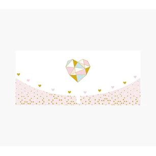 Pictura Tarjeta Money Cards - Formato Horizontal - Tematica Corazones - 21.3x9.6cm - Embolsada Individualmente - Incluye Sobre Blanco - Papel con Cert