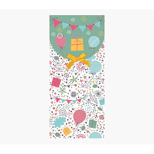 Pictura Tarjeta Money Cards - Tarjeta de Regalo Tipo Sobre Vertical - Tematica Globos - 9.6x21.3cm - Embolsada Individualmente en Celofan - Incluido S
