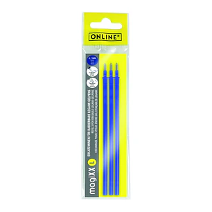 Online MagiXX L Pack de 3 Recambios de Tinta Gel Borrable - Trazo de 0.7mm - Color Azul