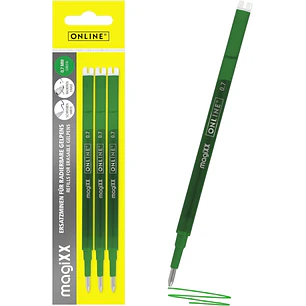 Online MagiXX Pack de 3 Recambios de Tinta Gel Borrable - Trazo de 0.7mm - Color Verde