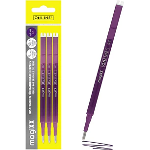 Online MagiXX Pack de 3 Recambios de Tinta Gel Borrable - Trazo de 0.7mm - Color Lila