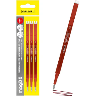 Online MagiXX Pack de 3 Recambios de Tinta Gel Borrable - Trazo de 0.7mm - Color Rojo