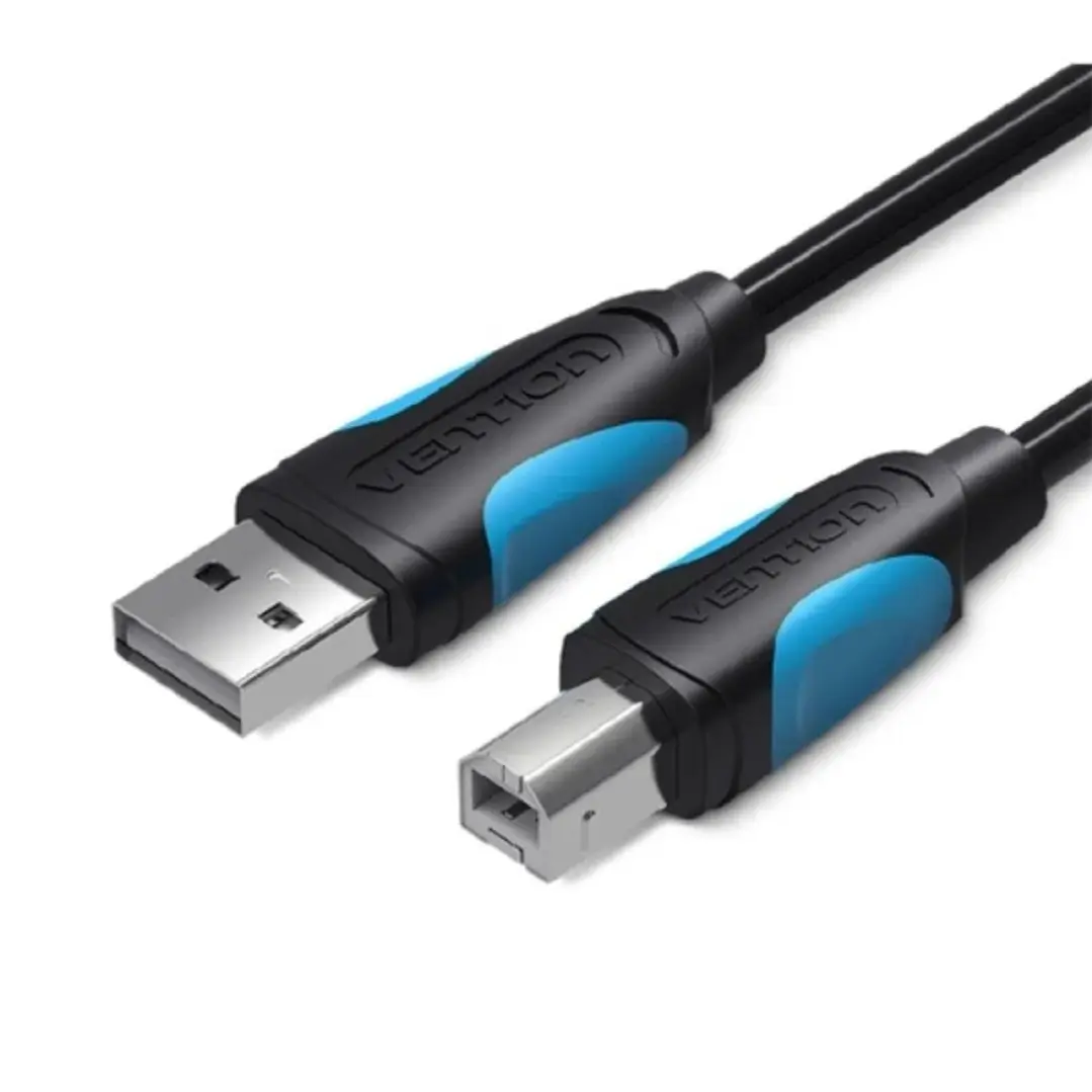 Vention Cable de Impresora - Longitud 10m - USB-A - USB-B - Transferencia hasta 480Mbps - PVC - Recubrimiento de Aluminio - Color Negro 1
