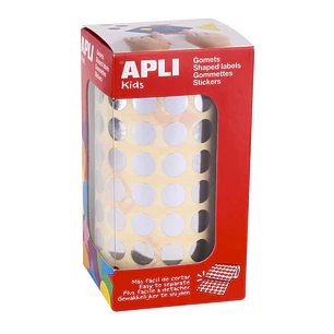 Apli Gomets Redondos Plata Metalizado - Ø 10.5mm - 5192 Unidades por Rollo - Desarrolla Habilidades y Capacidades en Niños