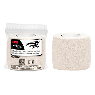3M Vetrap Venda Cohesiva - 5cm x 4.5m - Flexible - Transpirable - Autoadhesiva - Color Blanco