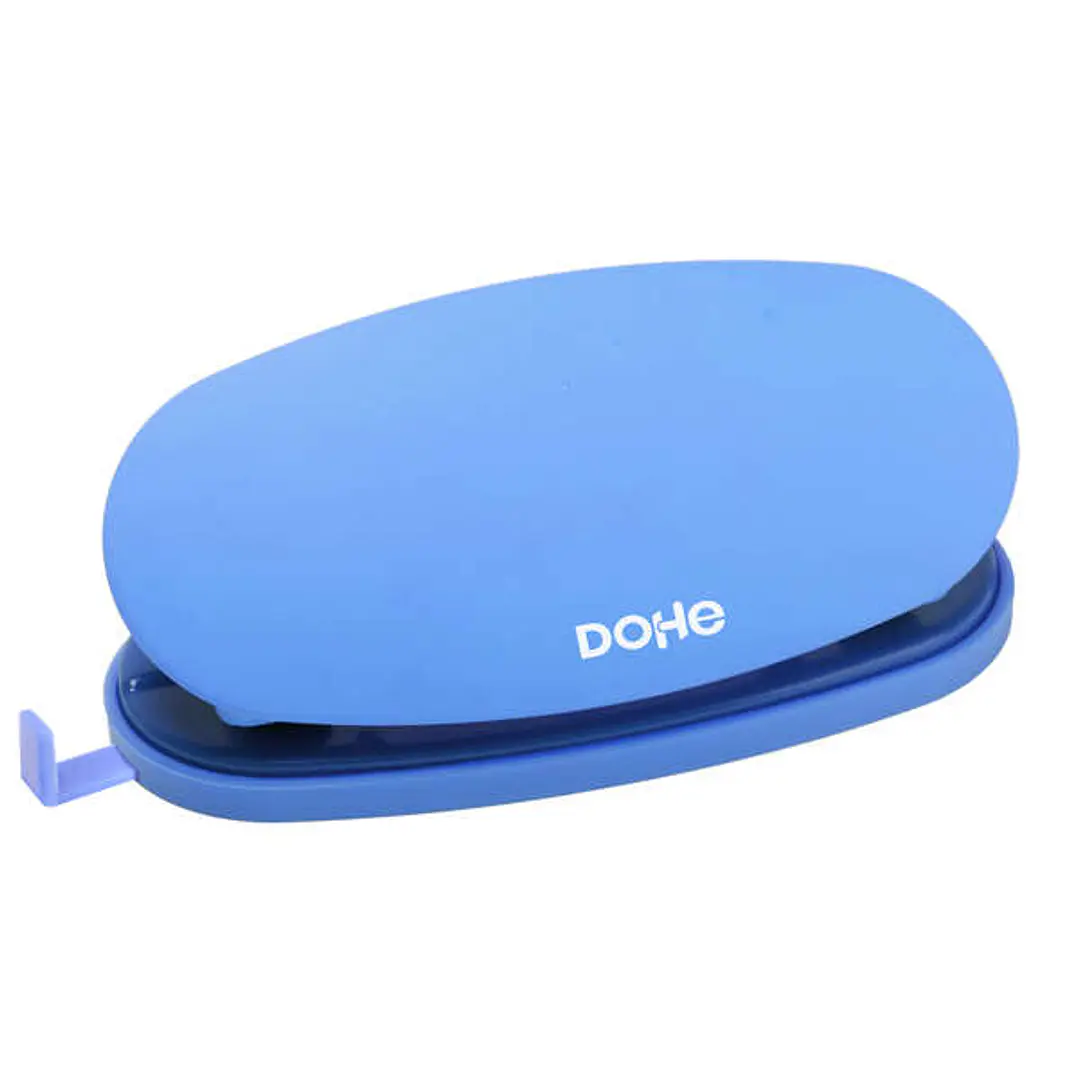 Dohe Soft Touch Taladro de Sobremesa - Taladra hasta 16 Hojas - Diseño Ergonomico - Color Azul Pastel 1