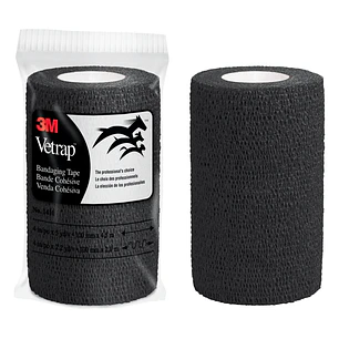 3M Vetrap Venda Cohesiva - 5cm x 4.5m - Flexible - Transpirable - Autoadhesiva - Color Negro