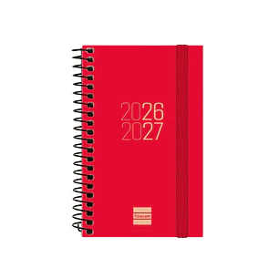 Finocam Espir Agenda Escolar 26/27 - Semana Vista Horizontal - Formato E3 - 79x127mm - Tapas de Polipropileno - Papel de 80g/m2 - Espiral Metalica - E