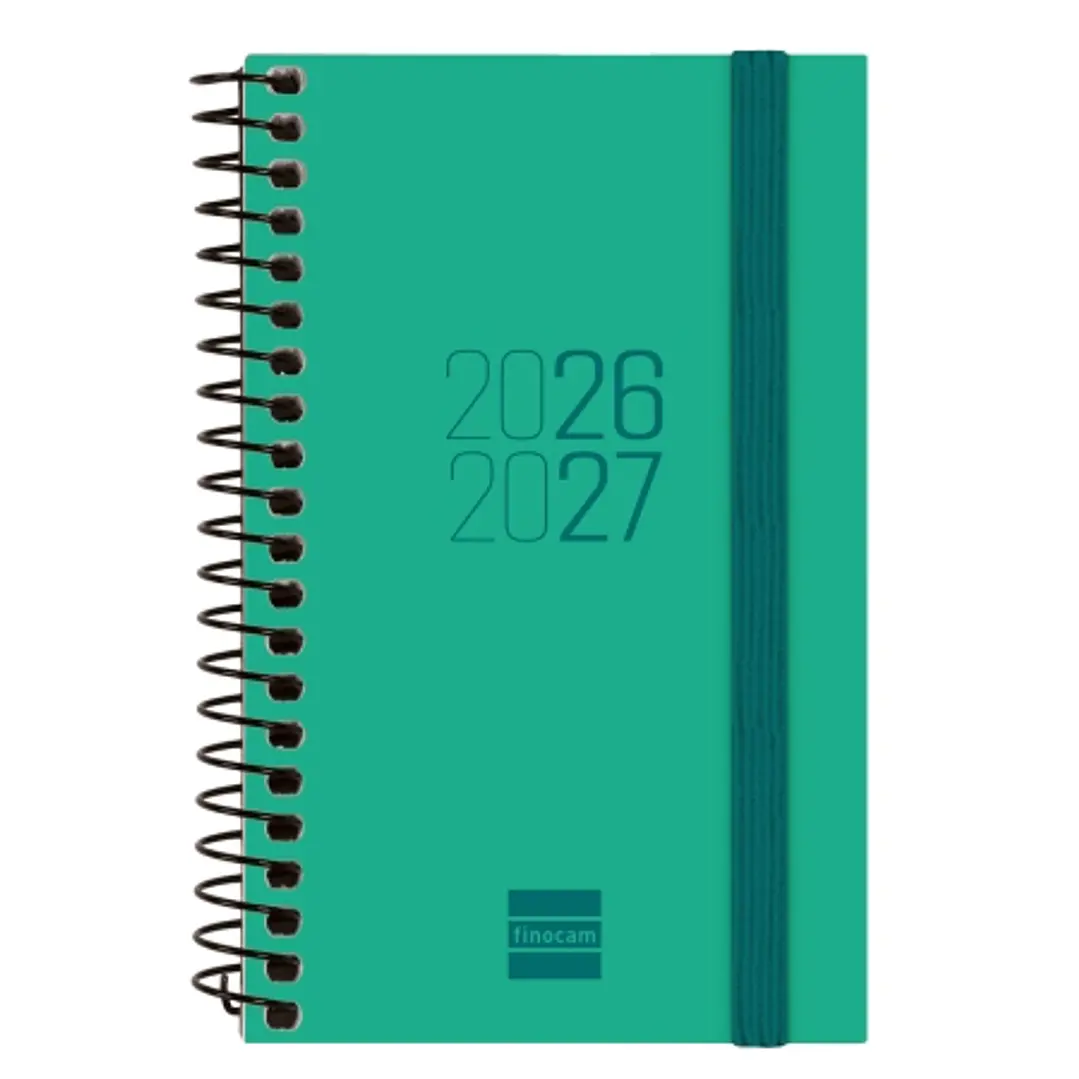 Finocam Espir Agenda Escolar 26/27 - Semana Vista Horizontal - Formato E3 - 79x127mm - Tapas de Polipropileno - Papel de 80g/m2 - Espiral Metalica - E 1