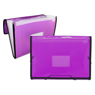 Ingraf Carpeta Frame Fuelle 13 Departamentos Tamaño A4 - Polipropileno Translucido - Gomas y Solapas - Color Rosa