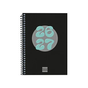 Finocam Cool Agenda Escolar 26/27 en Catalan - Semana Vista Horizontal - Formato 8º - 120x164mm - Tapas de Carton Forrado - Papel de 80g/m2 - Espiral 