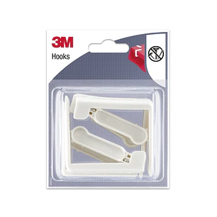 3M Pack de 4 Ganchos para Mantel - Cierre Tipo Pinza - Color Blanco