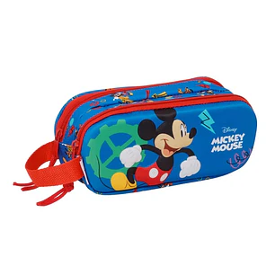 Safta Mickey Mouse Portatodo 3D - 2 Compartimentos con Cremallera - Asa Lateral - Capacidad 1L - 21x8x6cm - Color Azul Oscuro
