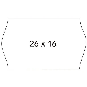 Apli Pack con 6 Rollos de Etiquetas Blancas para Maquinas Etiquetadoras de Precios de 2 Lineas - Tamaño 26x16mm - Adhesivo Removible - Cantos Sinusoid