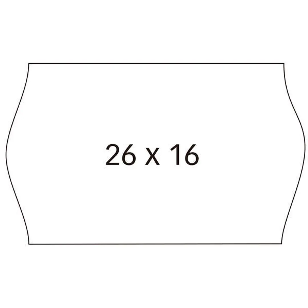 Apli Pack con 6 Rollos de Etiquetas Blancas para Maquinas Etiquetadoras de Precios de 2 Lineas - Tamaño 26x16mm - Adhesivo Removible - Cantos Sinusoid 1