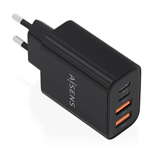 Aisens Cargador Gan 32W - 2xUSB-C PD3.0 - 2xUSB-A QC3.0 - Color Negro
