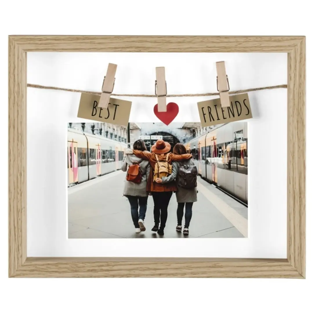 Hama Mejores Amigos Marco de Fotos 10x15cm - Madera MDF - 22.5x18.5x3.2cm - Color Marron 1