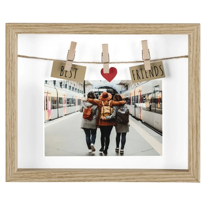Hama Mejores Amigos Marco de Fotos 10x15cm - Madera MDF - 22.5x18.5x3.2cm - Color Marron 1