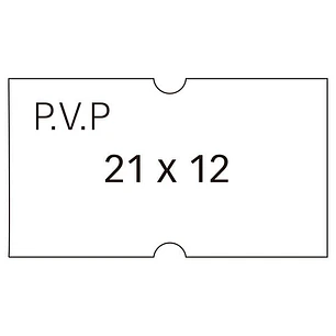 Apli Etiquetas Blancas de Alta Calidad para Maquinas Etiquetadoras de Precios de 1 Linea - Tamaño 21x12mm - Adhesivo Removible - Pack de 6 Rollos con 