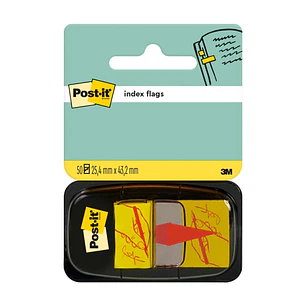 Post-It Index Dispensador con 50 Marcadores de Indice Reposicionables con Flecha Indicativa Firmar Aqui - Forma Rectangular - Color Amarillo Claro