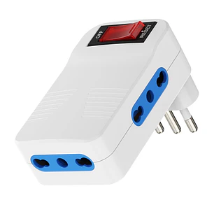 Ewent Regleta de 3 Tomas de Pared - 3x Tomas Italianas Tipo L/ Schuko de 10/16A - 3x Tomas Tipo L de 10/16A - Interruptor On/Off - Proteccion contra S