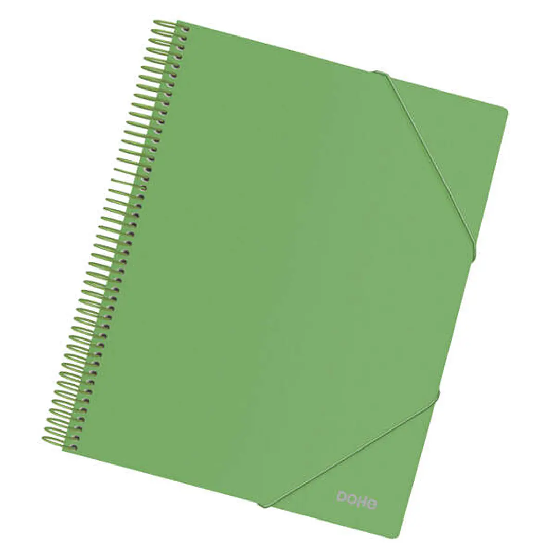 Dohe Carpeta con 30 Fundas Tamaño A4 - Tapa de Polipropileno Opaco de 800 Micras - Fundas Transparentes de 80 Micras - Espiral de Plastico de Color -  1