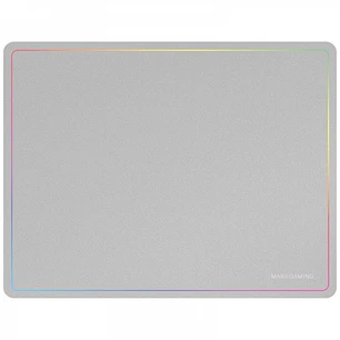 Mars Gaming Alfombrilla Gaming Nanotextil - Deslizamiento Suave - Efecto Rainbow - Base Antideslizante - Alta Durabilidad - Color Blanco