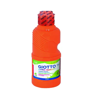 Giotto Extra Quality Fluo Tempera - 250ml - Lispa para el Uso - Botella Bio Pet - Color Naranja Fluorescente