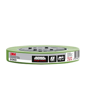 3M Cinta de Enmascarar Profesional para Superficies Rugosas - 18mm x 50m - Color Verde