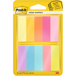 Post-It Pack de 10 Blocs de 50 Marcadores Reposicionables - Forma Rectangular - Colores Surtidos