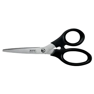 Leitz Tijeras de Acero Inoxidable 18.5cm - Agarre Ergonomico - Color Negro
