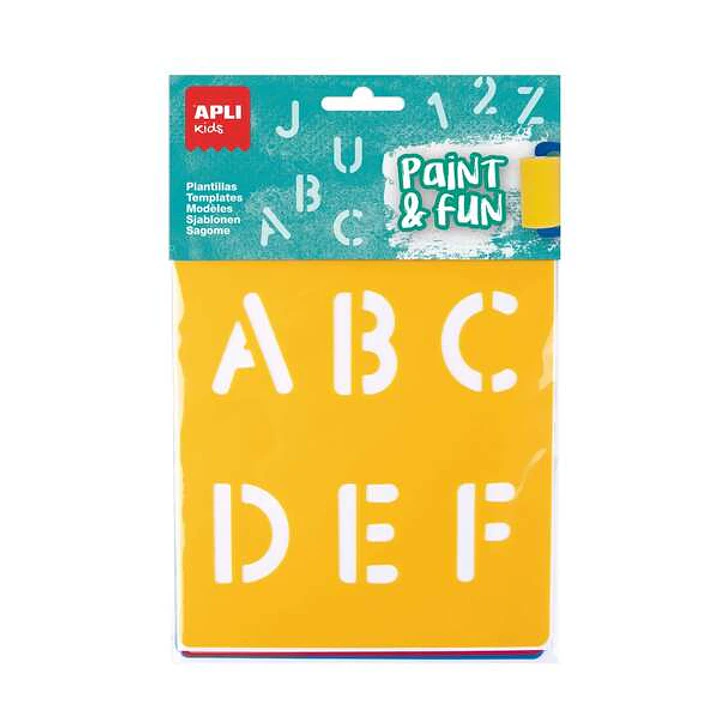Apli Kids Bolsa de 6 Plantillas de Letras y Numeros - 26 Letras y 10 Numeros - Polipropileno Flexible - Lavables - Colores Surtidos 1